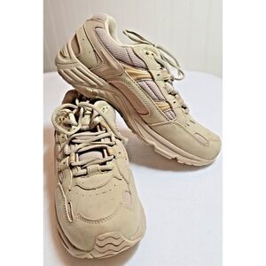 Vionic Womens Walker Taupe Lace-Up‎ Leather Tan Sneakers Walking Shoes 8.5 *READ